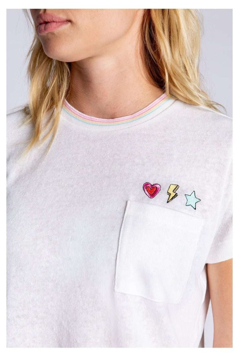 Shop PJ Salvage PJ Salvage One Love Embroidered T-Shirt T-Shirt for women – premium loungewear and festival fashion at Spoiled Brat
