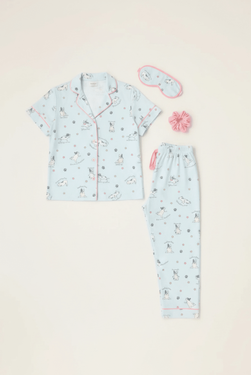 Shop PJ Salvage PJ Salvage Paws & Breathe Dog Print 3 - Piece PJ Set Pyjamas for women – premium loungewear and festival fashion at Spoiled Brat