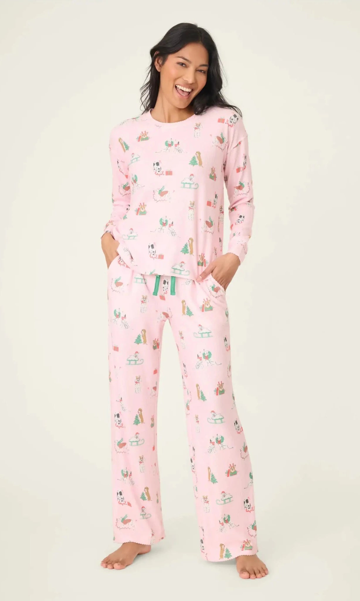 PJ Salvage Peace & Pawlidays Dog Print PJ Top - Spoiled Brat