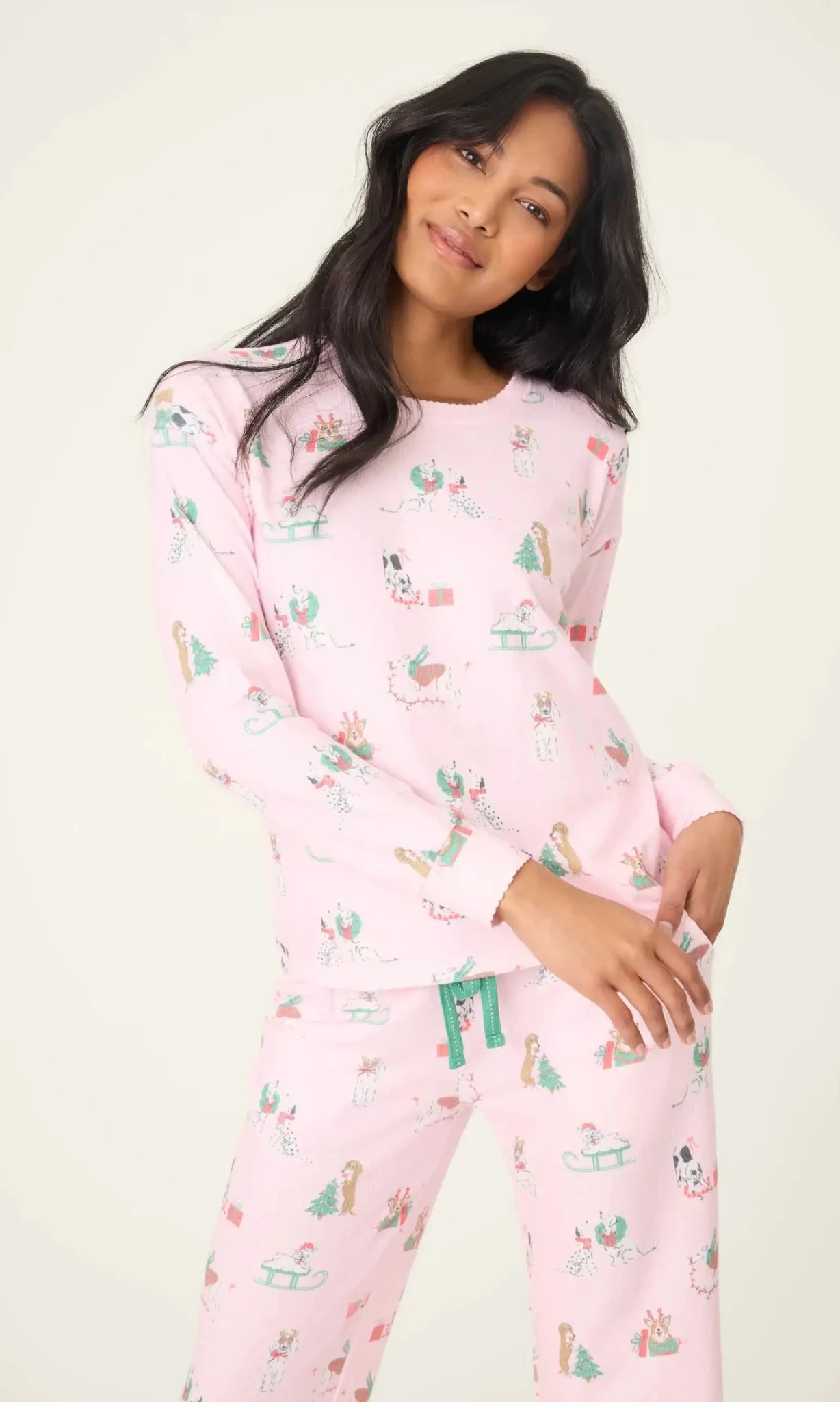 PJ Salvage Peace & Pawlidays Dog Print PJ Top - Spoiled Brat