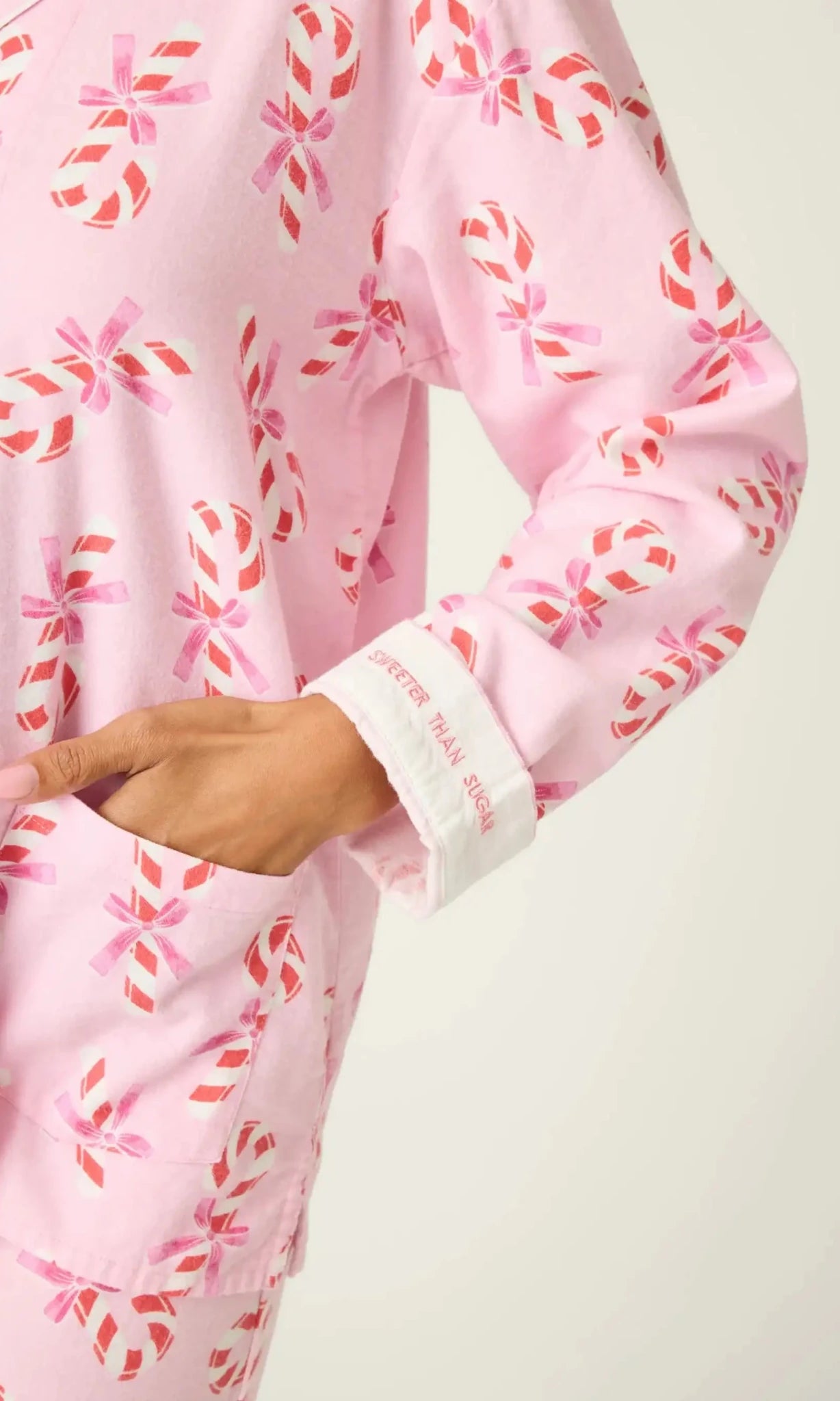 PJ Salvage Sweeter Than Sugar 3 - Piece Candy Cane Print Flannel PJ Set as seen on Paris Hilton - Spoiled Brat