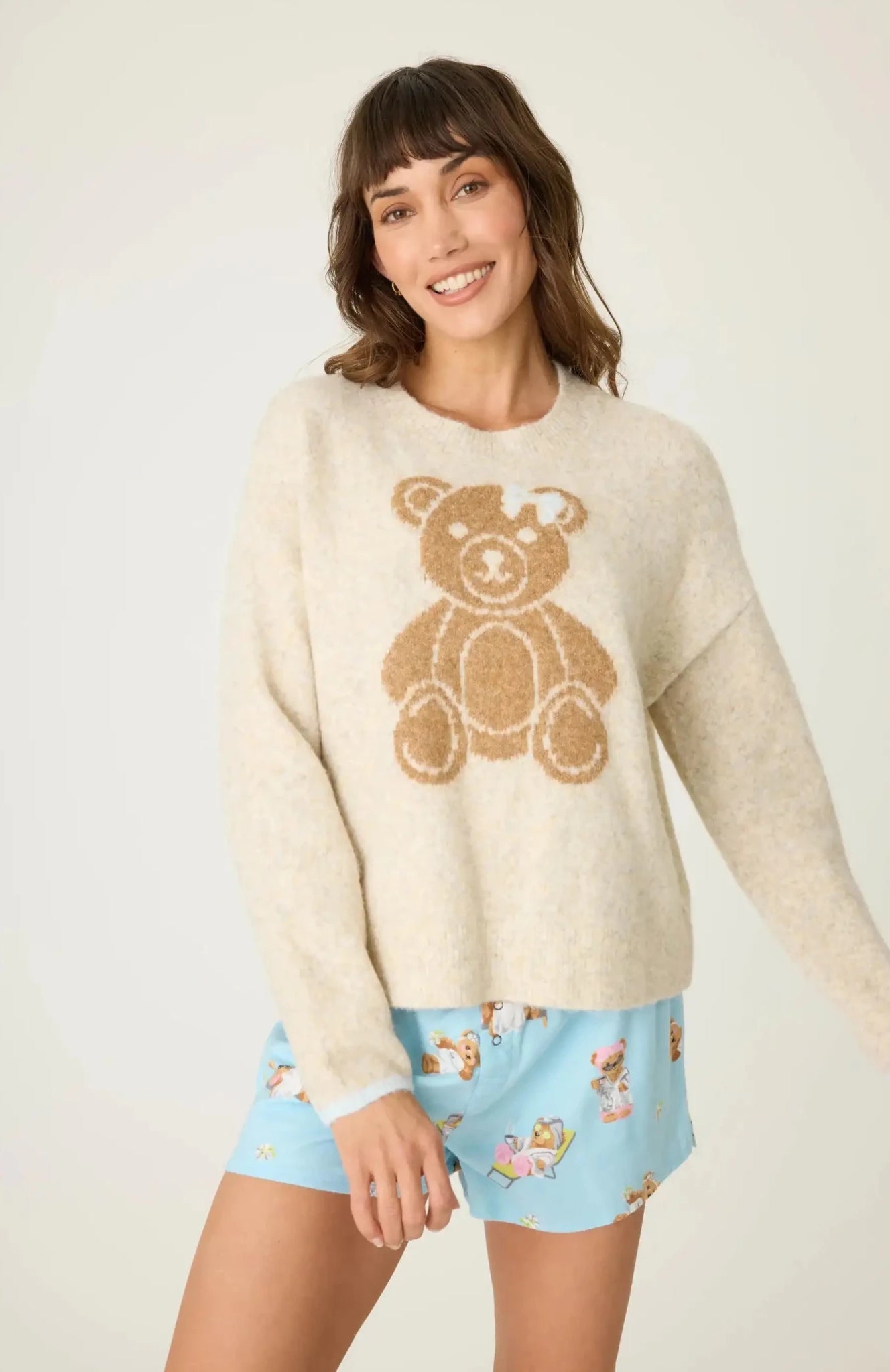 Shop PJ Salvage PJ Salvage Teddy Bear Graphic Snuggle Sweater Sweater for women – premium loungewear and festival fashion at Spoiled Brat