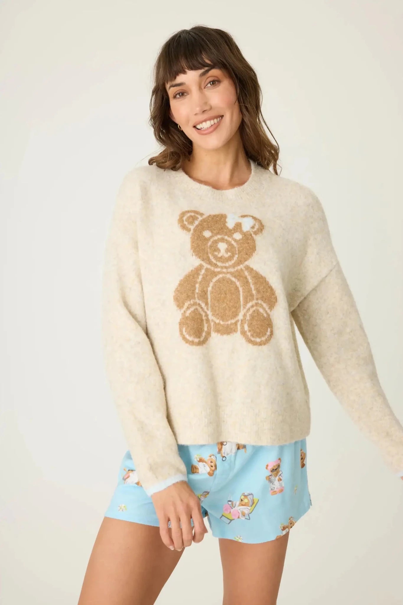 PJ Salvage Teddy Bear Graphic Snuggle Sweater - Spoiled Brat