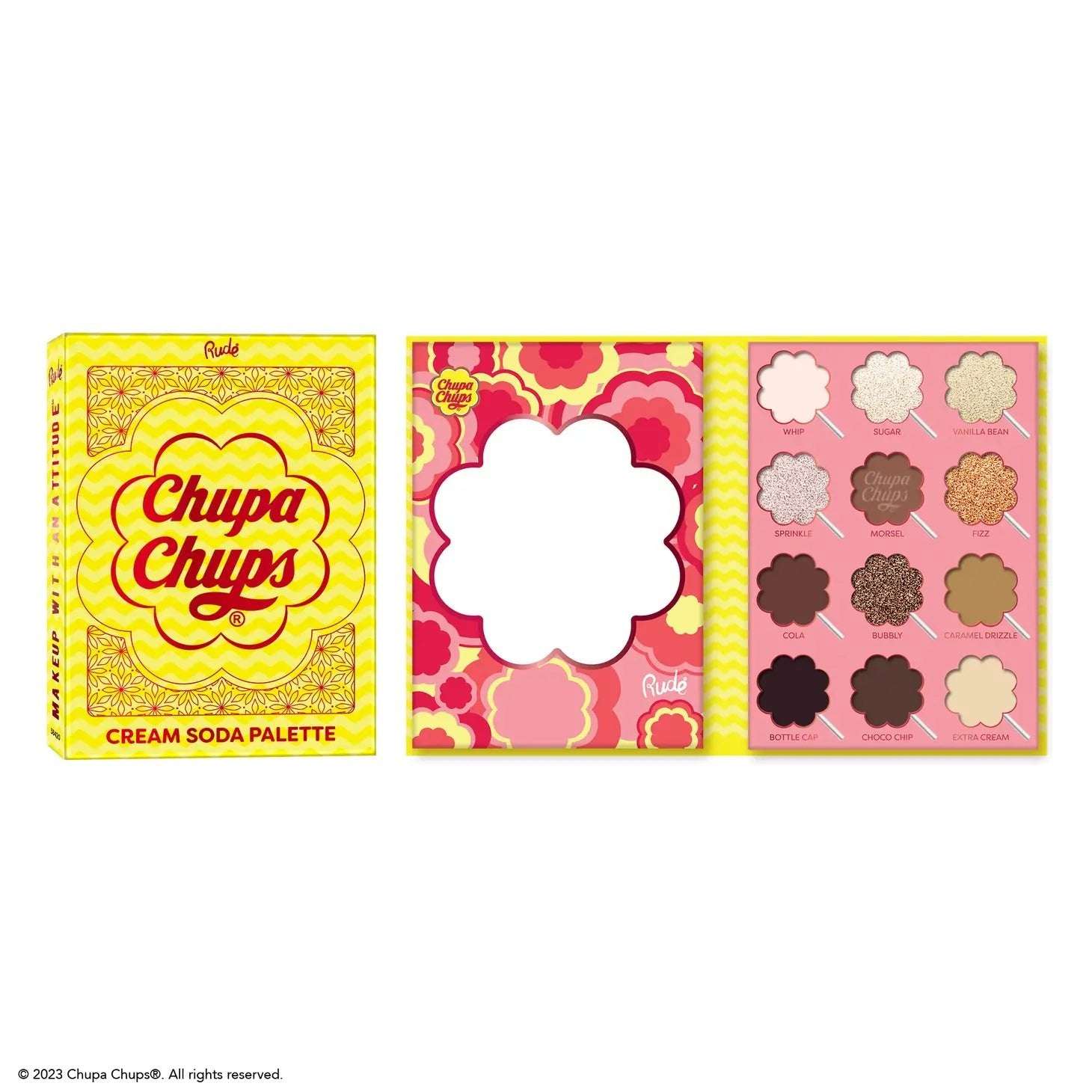 Rude Cosmetics Chupa Chups Cream Soda 12 Colour Palette Eyeshadow by Rude Cosmetics as seen on celebrities