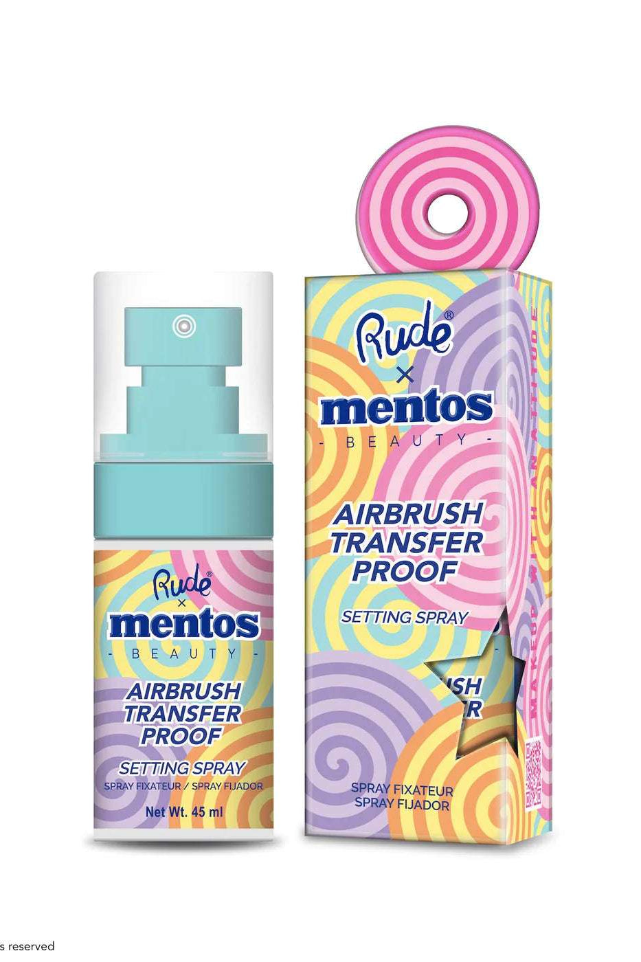 Rude Cosmetics Mentos Airbrush Transfer Proof Setting Spray by Rude Cosmetics – Eyeshadow – Multi | Spoiled Brat UK