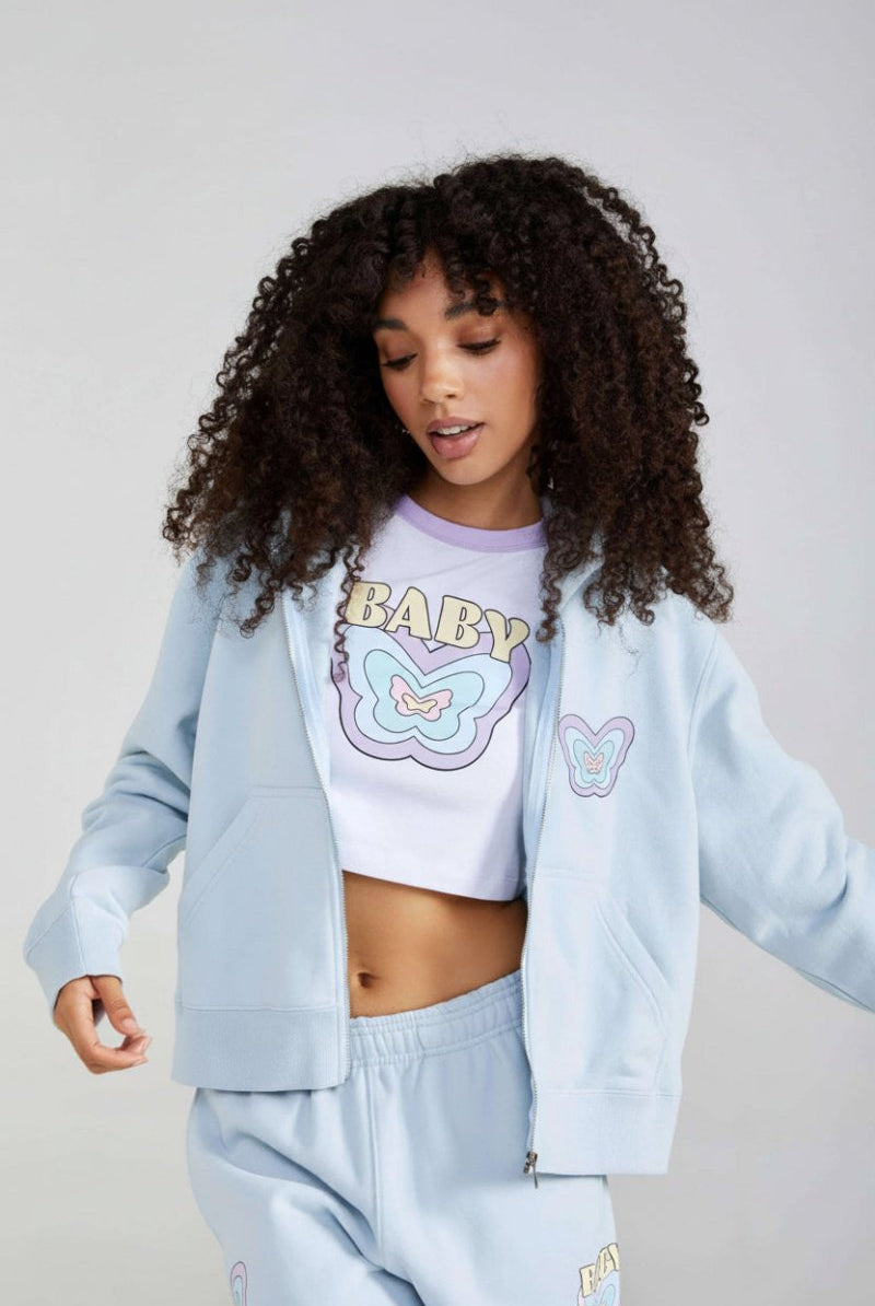 Shop Samii Ryan Samii Ryan Baby Zip Up Hoodie Hoodie for women – premium loungewear and festival fashion at Spoiled Brat