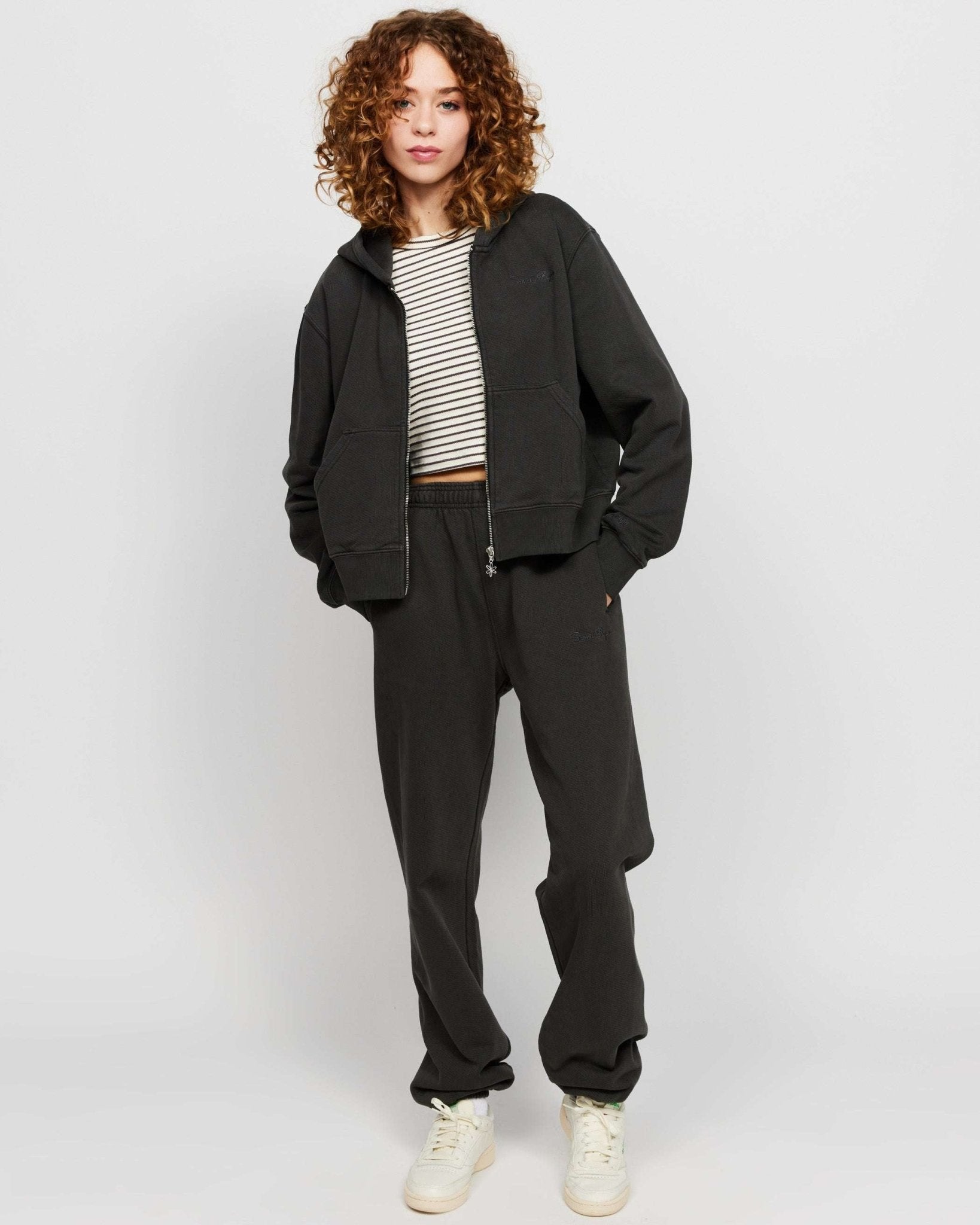 Shop Samii Ryan Samii Ryan Black Stone Wash Sweatpants Jogger Bottoms for women – premium loungewear and festival fashion at Spoiled Brat