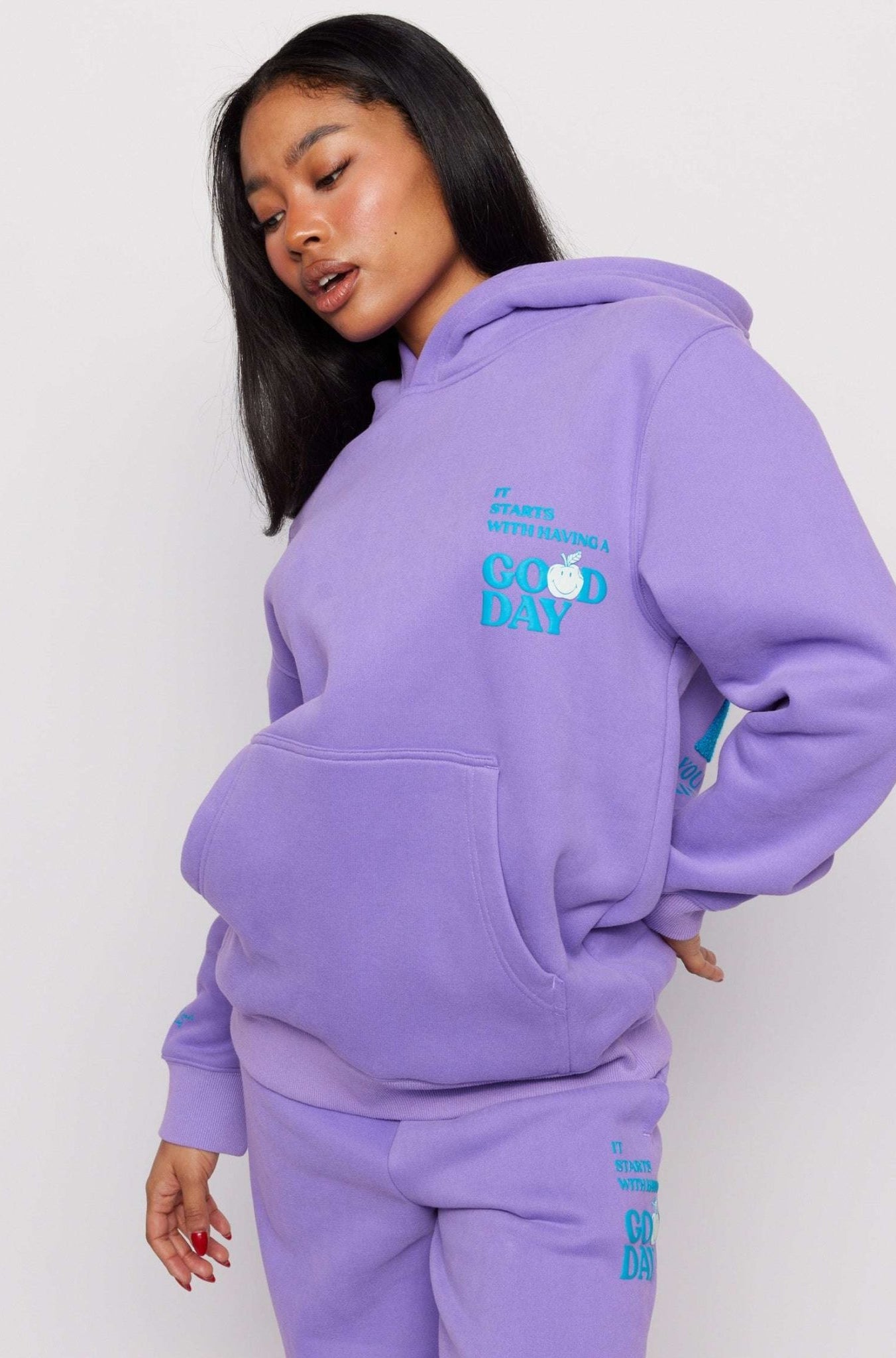 Shop Samii Ryan Samii Ryan Good Day Smileyworld Hoodie Hoodie for women – premium loungewear and festival fashion at Spoiled Brat