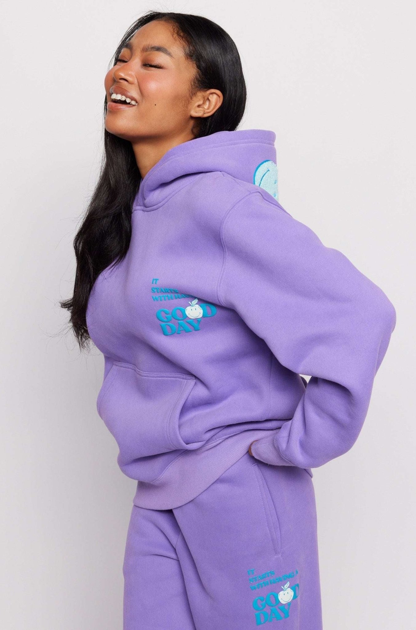 Shop Samii Ryan Samii Ryan Good Day Smileyworld Hoodie Hoodie for women – premium loungewear and festival fashion at Spoiled Brat