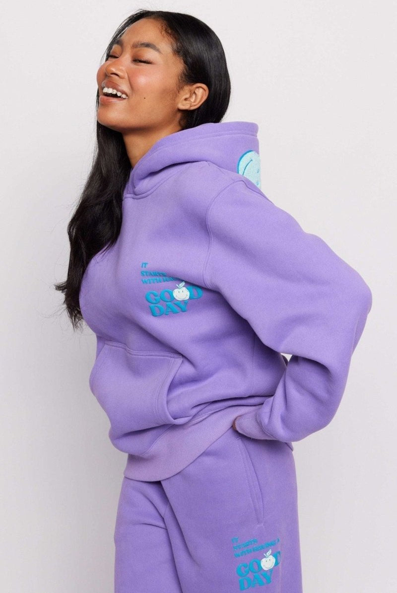 Shop Samii Ryan Samii Ryan Good Day Smileyworld Hoodie Hoodie for women – premium loungewear and festival fashion at Spoiled Brat