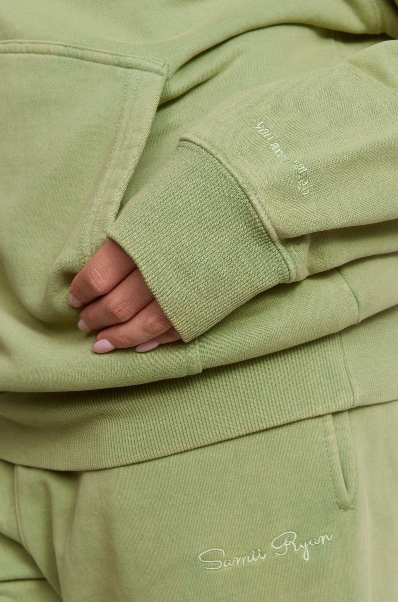 Shop Samii Ryan Samii Ryan Olive Hoodie Hooded Sweatshirt for women – premium loungewear and festival fashion at Spoiled Brat