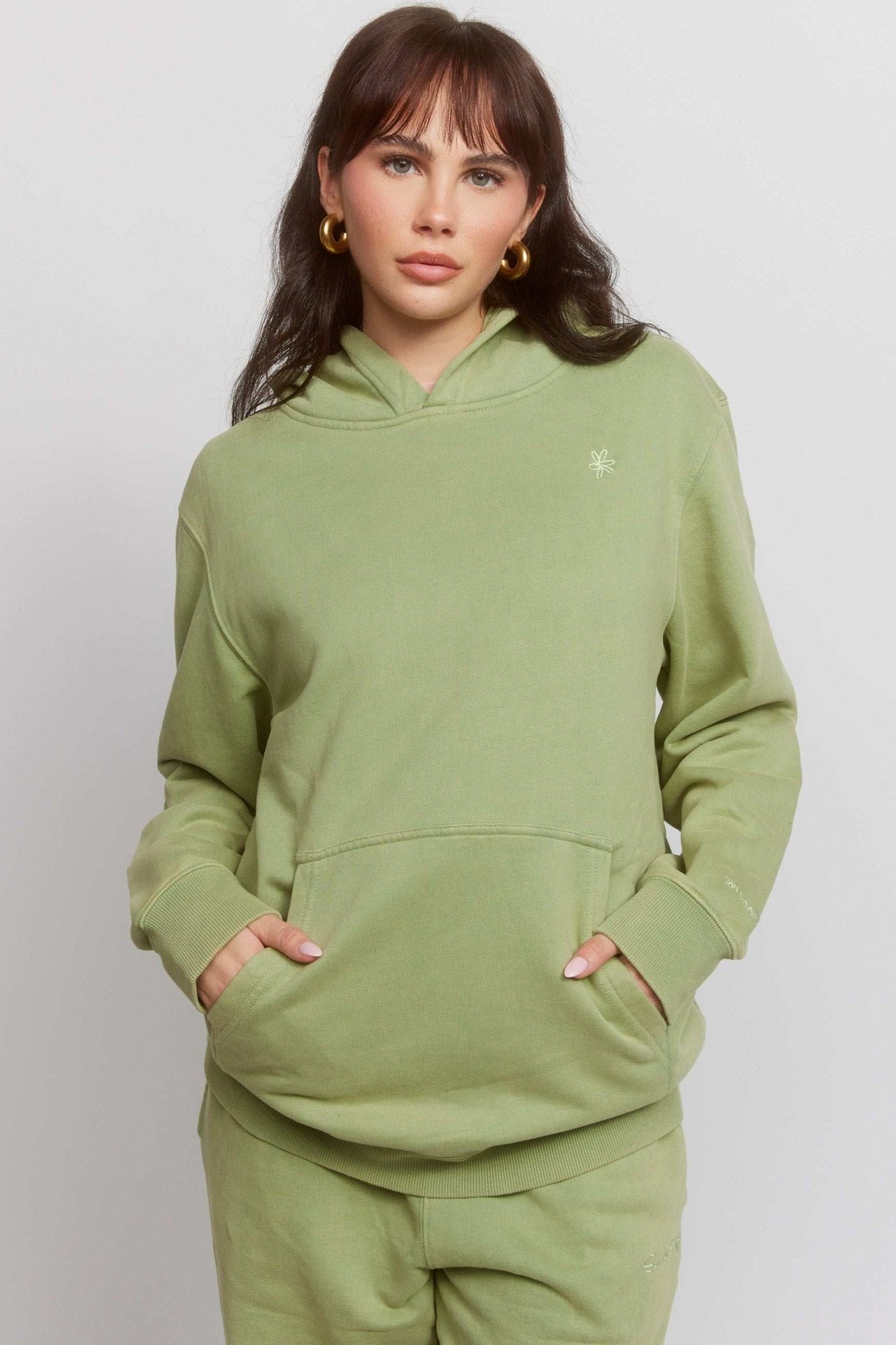Shop Samii Ryan Samii Ryan Olive Hoodie Hooded Sweatshirt for women – premium loungewear and festival fashion at Spoiled Brat