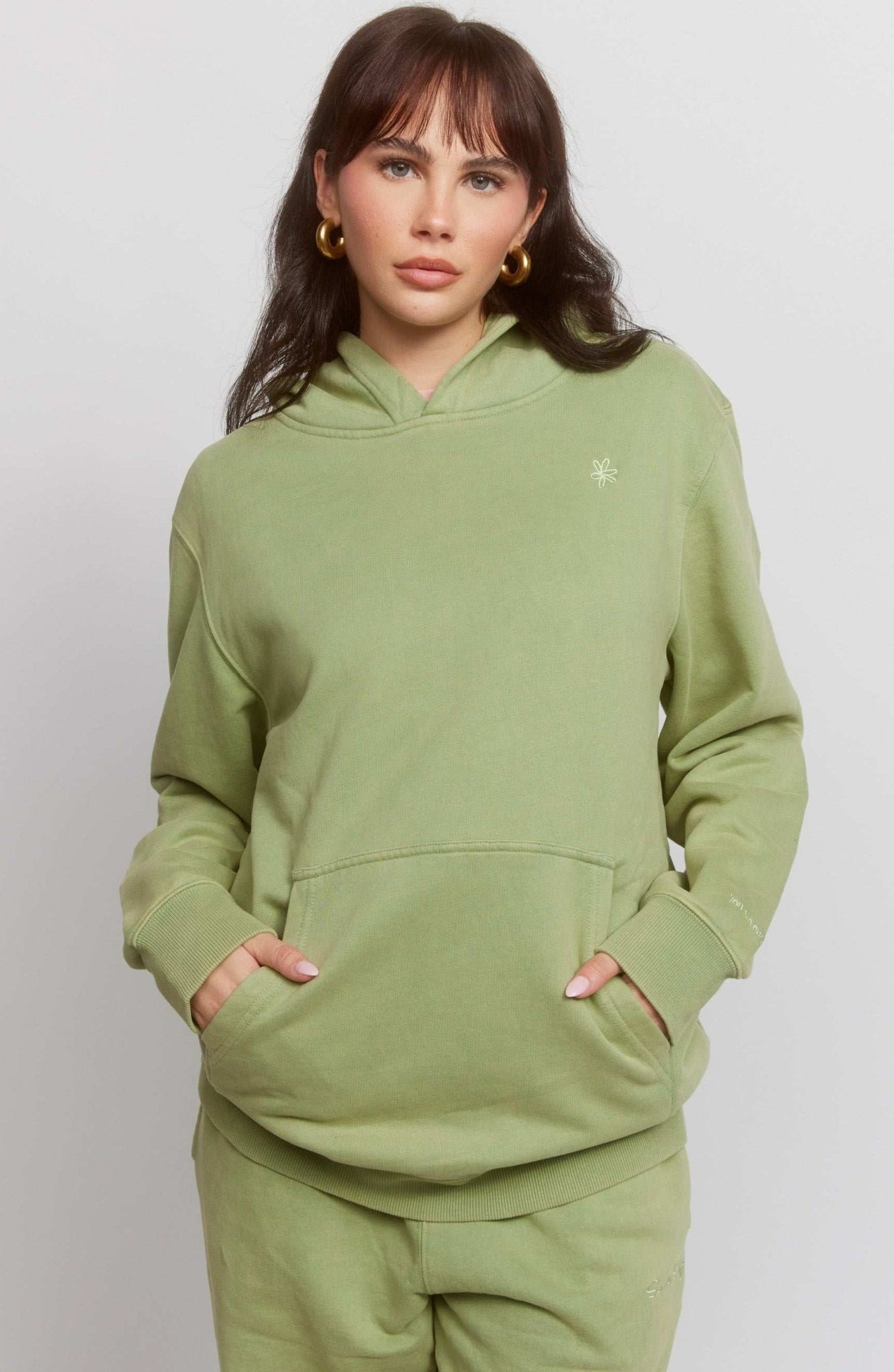 Shop Samii Ryan Samii Ryan Olive Hoodie Hooded Sweatshirt for women – premium loungewear and festival fashion at Spoiled Brat