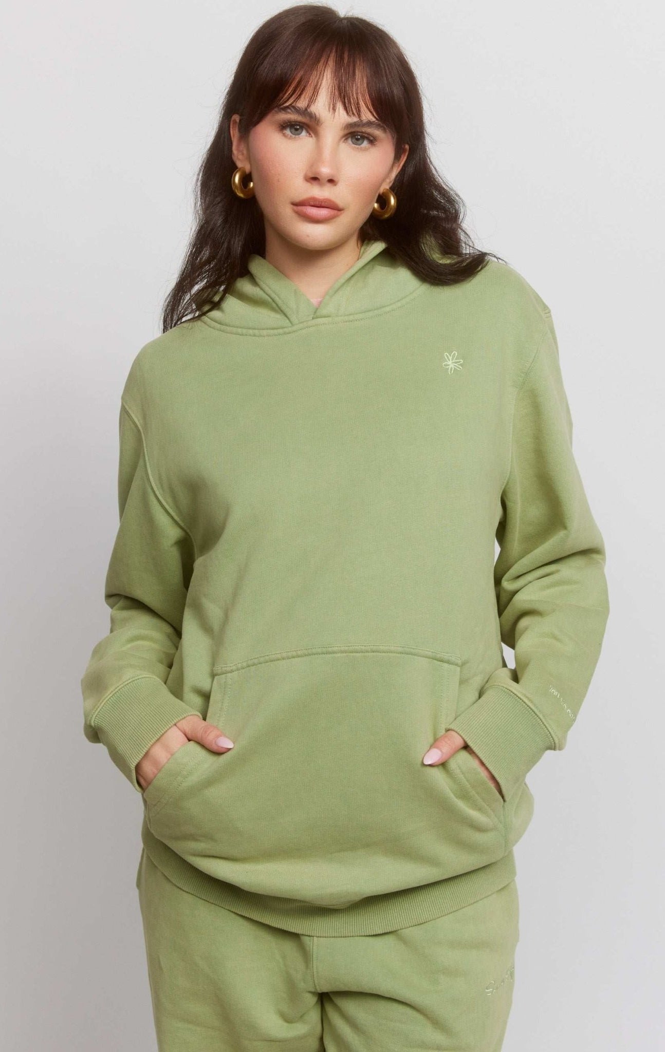 Shop Samii Ryan Samii Ryan Olive Hoodie Hooded Sweatshirt for women – premium loungewear and festival fashion at Spoiled Brat