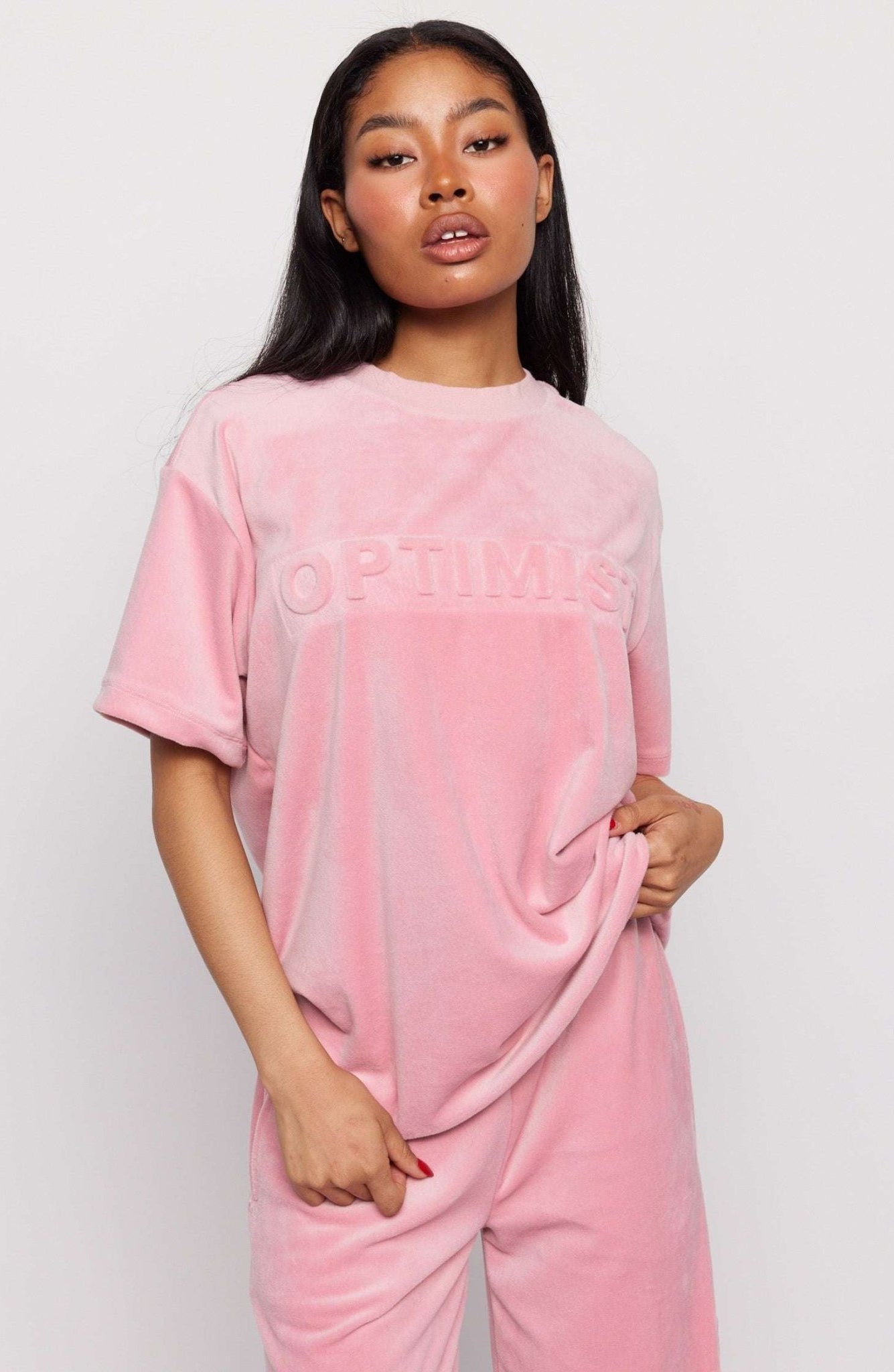 Shop Samii Ryan Samii Ryan Optimist Velour T-Shirt T-Shirts for women – premium loungewear and festival fashion at Spoiled Brat
