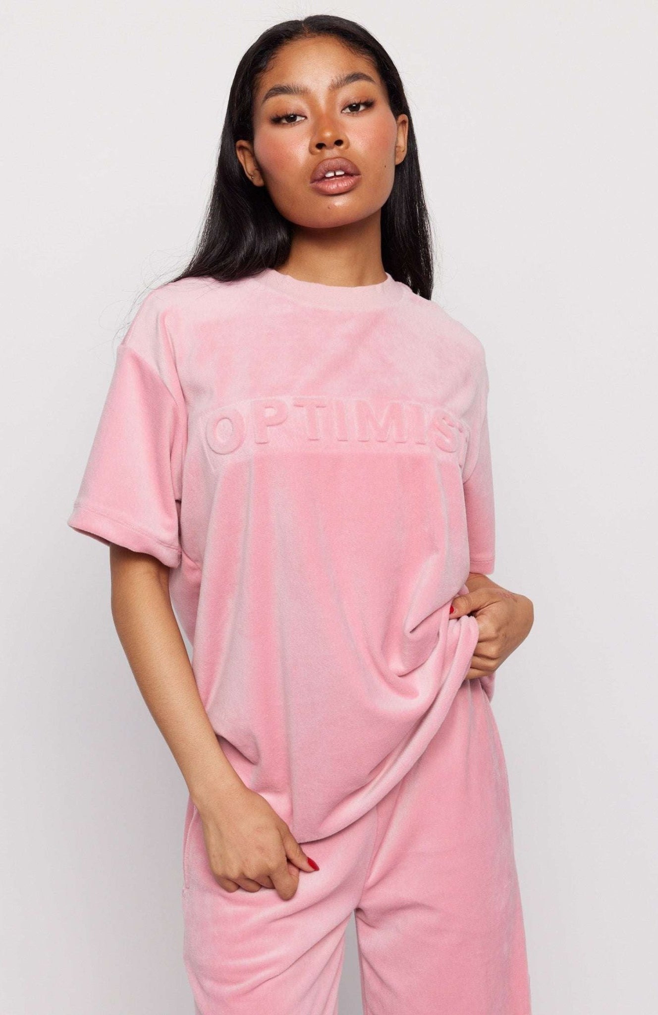 Shop Samii Ryan Samii Ryan Optimist Velour T-Shirt T-Shirts for women – premium loungewear and festival fashion at Spoiled Brat