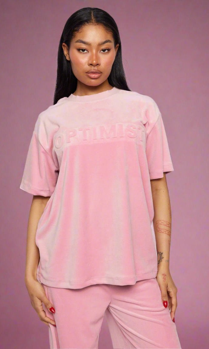 Shop Samii Ryan Samii Ryan Optimist Velour T-Shirt T-Shirts for women – premium loungewear and festival fashion at Spoiled Brat