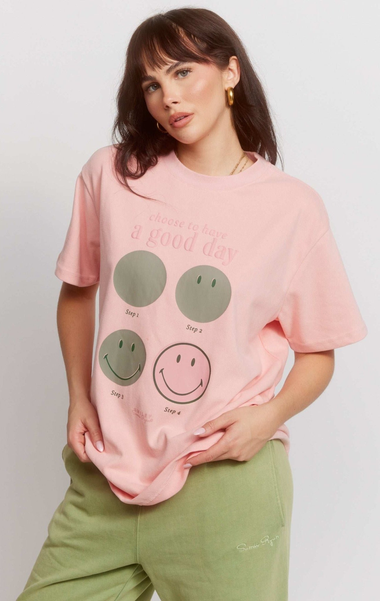 Shop Samii Ryan Samii Ryan Smiley® Good Day Oversized Tee T-Shirts for women – premium loungewear and festival fashion at Spoiled Brat