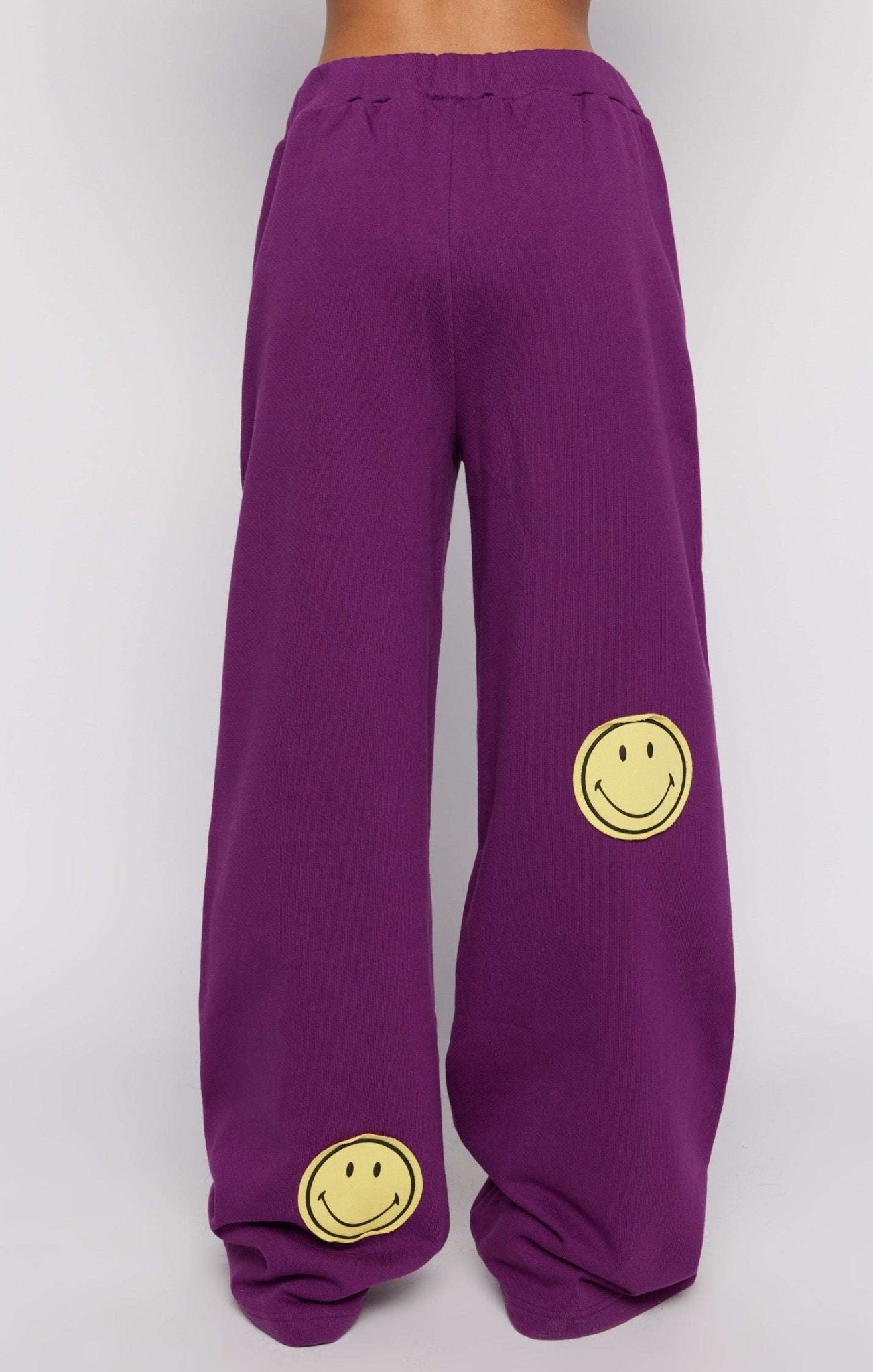 Shop Samii Ryan Samii Ryan Smiley® Straight Leg Purple Jogger Pants Jogger Bottoms for women – premium loungewear and festival fashion at Spoiled Brat