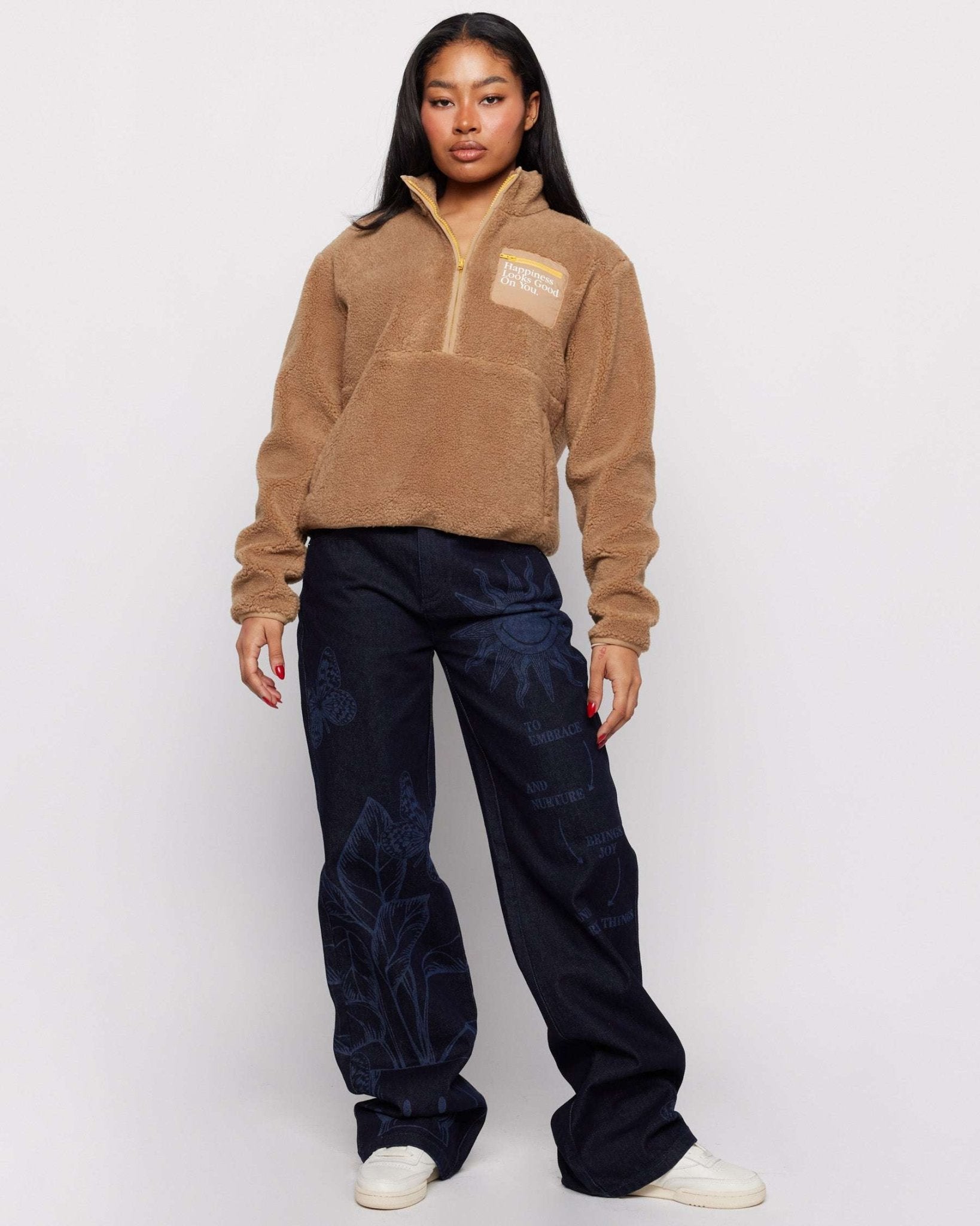 Samii Ryan Smiley® Sunshine Sherpa Jacket as seen on Sarah Jayne Dunn - Spoiled Brat