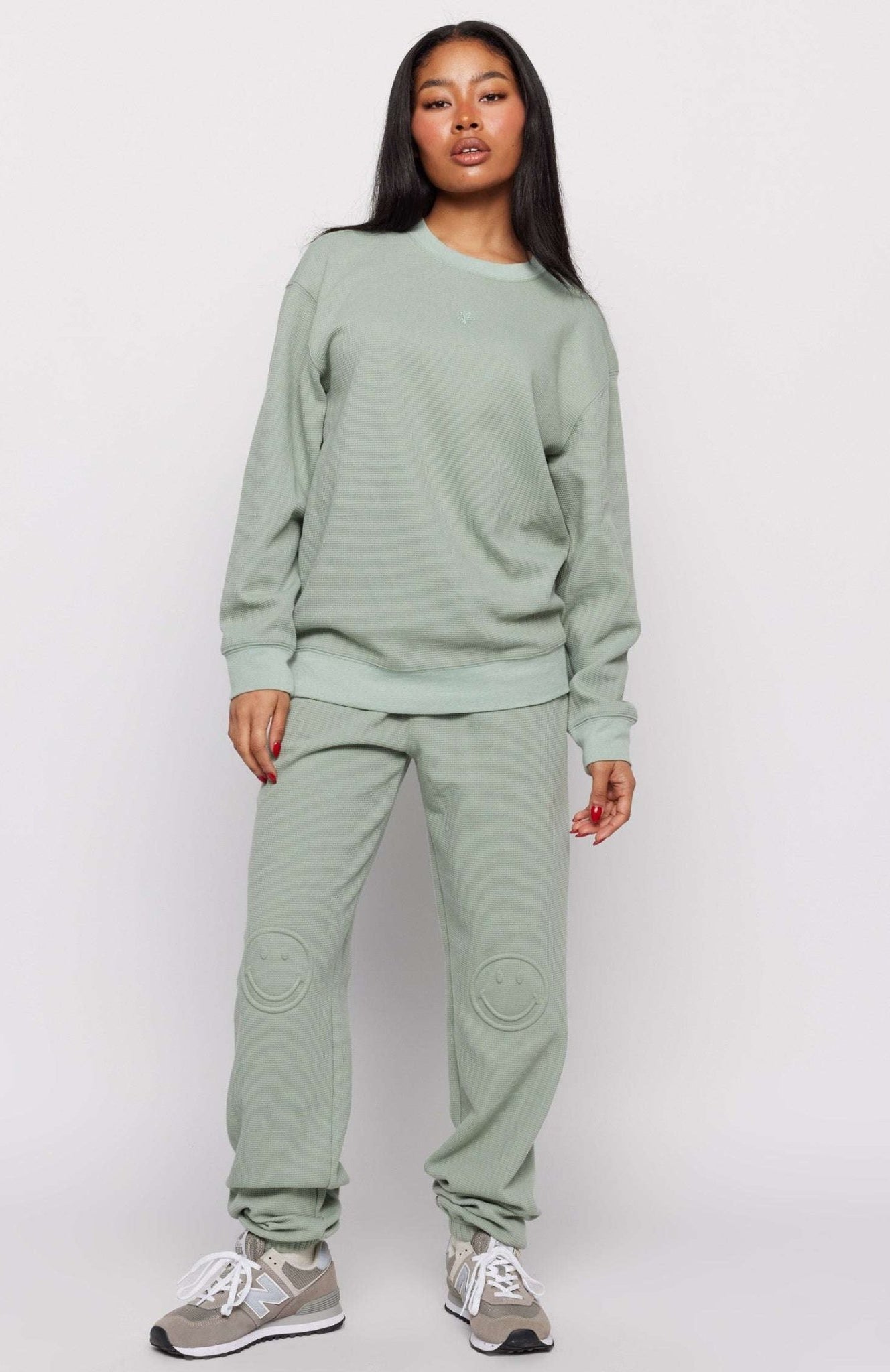 Shop Samii Ryan Samii Ryan Smiley® Thermal Crewneck Sweatshirt for women – premium loungewear and festival fashion at Spoiled Brat