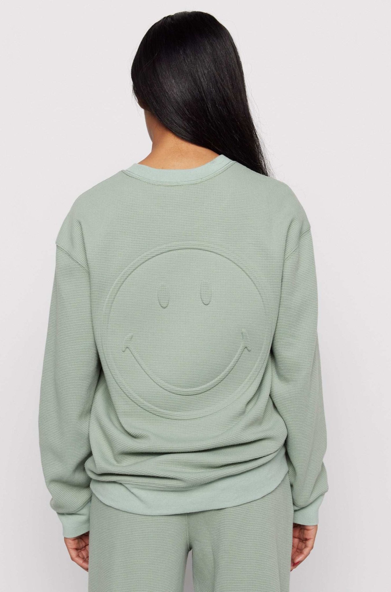 Shop Samii Ryan Samii Ryan Smiley® Thermal Crewneck Sweatshirt for women – premium loungewear and festival fashion at Spoiled Brat