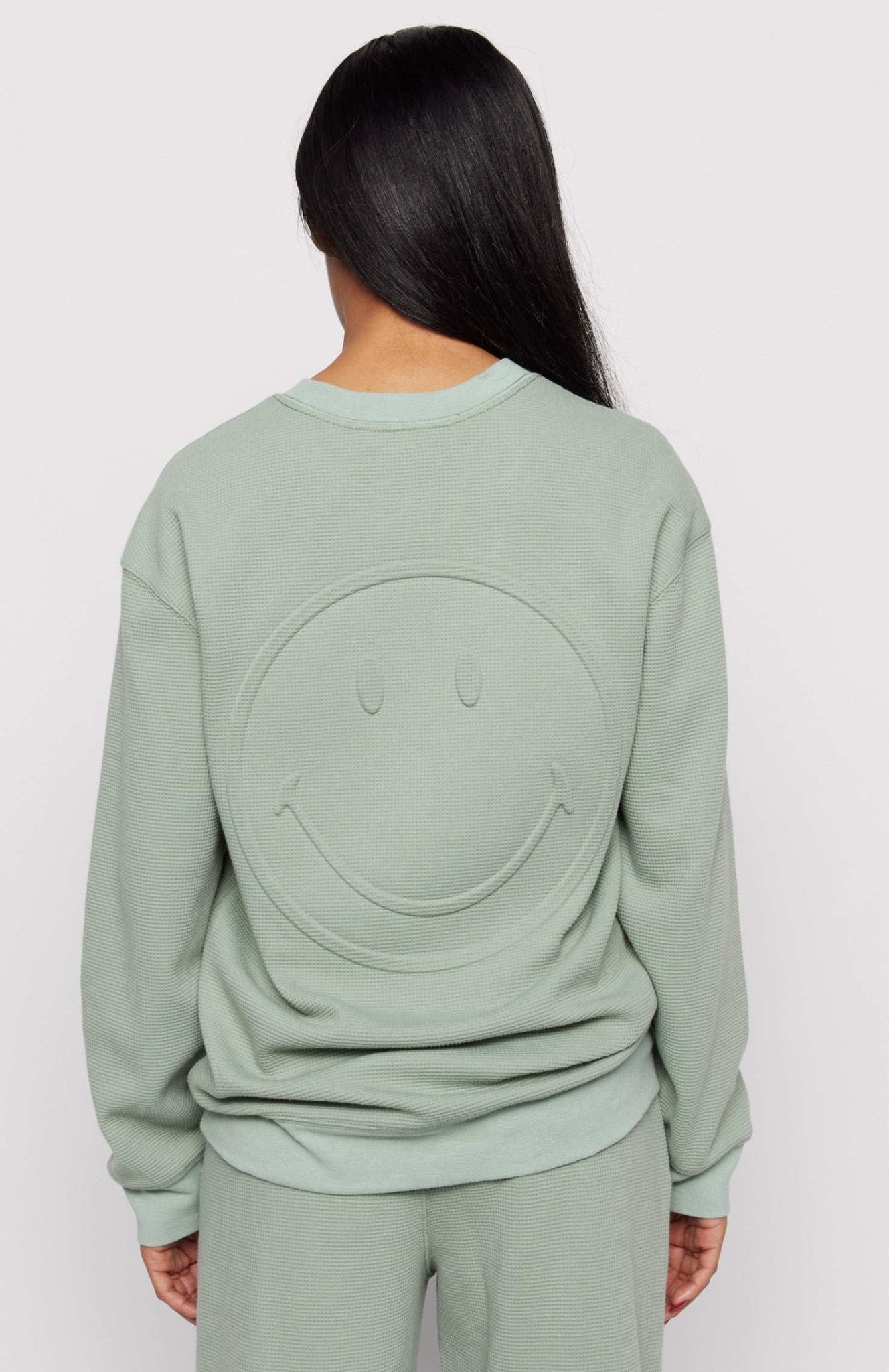 Shop Samii Ryan Samii Ryan Smiley® Thermal Crewneck Sweatshirt for women – premium loungewear and festival fashion at Spoiled Brat