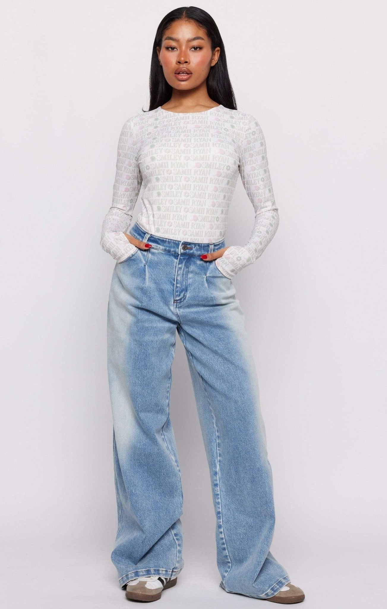 Shop Samii Ryan Samii Ryan x Smiley® Denim Jeans MOM Jeans for women – premium loungewear and festival fashion at Spoiled Brat