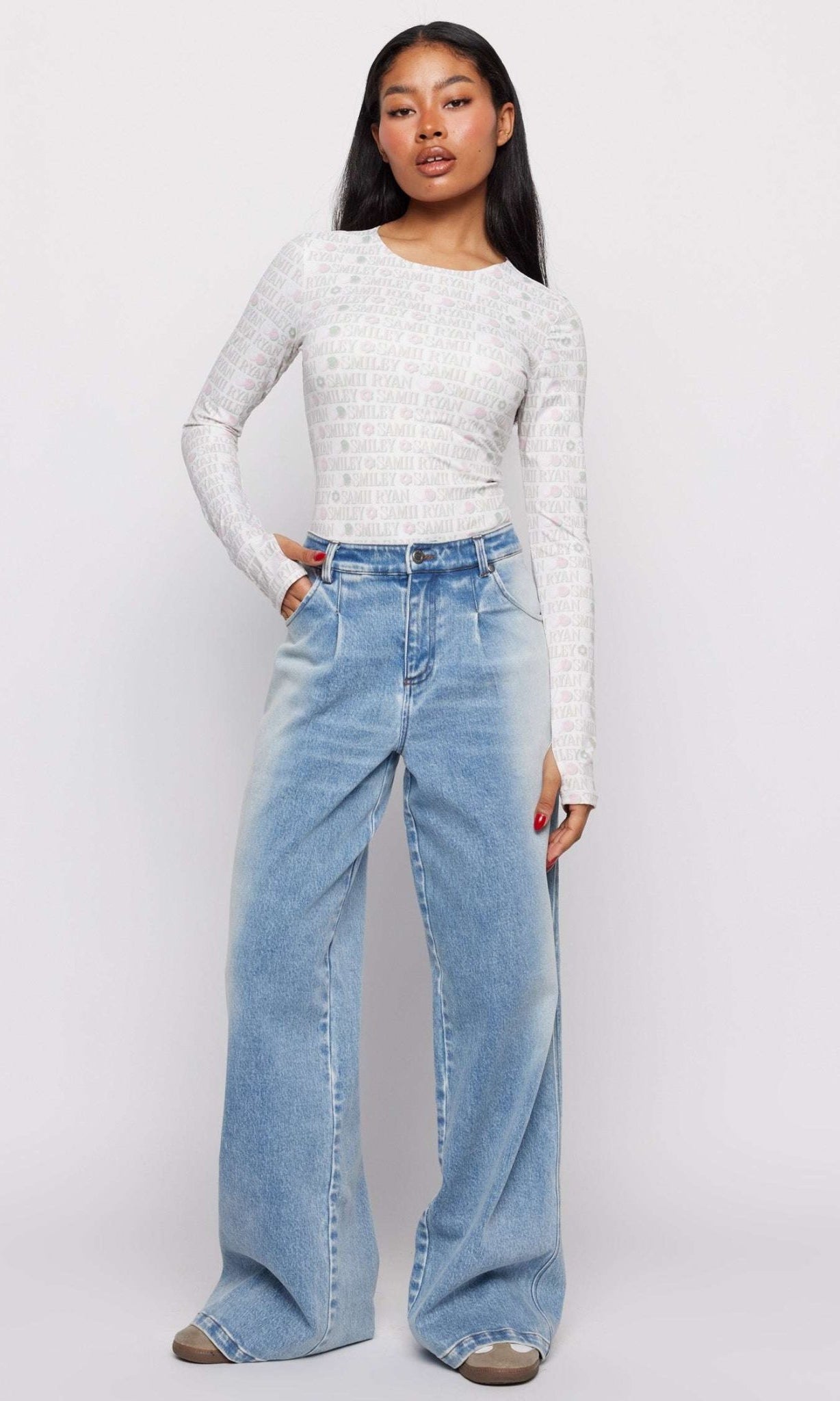 Shop Samii Ryan Samii Ryan x Smiley® Denim Jeans MOM Jeans for women – premium loungewear and festival fashion at Spoiled Brat
