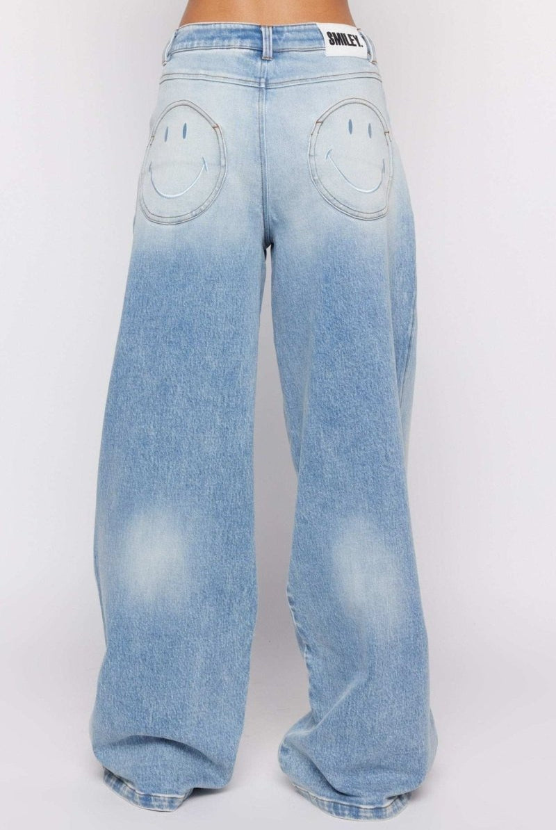 Shop Samii Ryan Samii Ryan x Smiley® Denim Jeans MOM Jeans for women – premium loungewear and festival fashion at Spoiled Brat