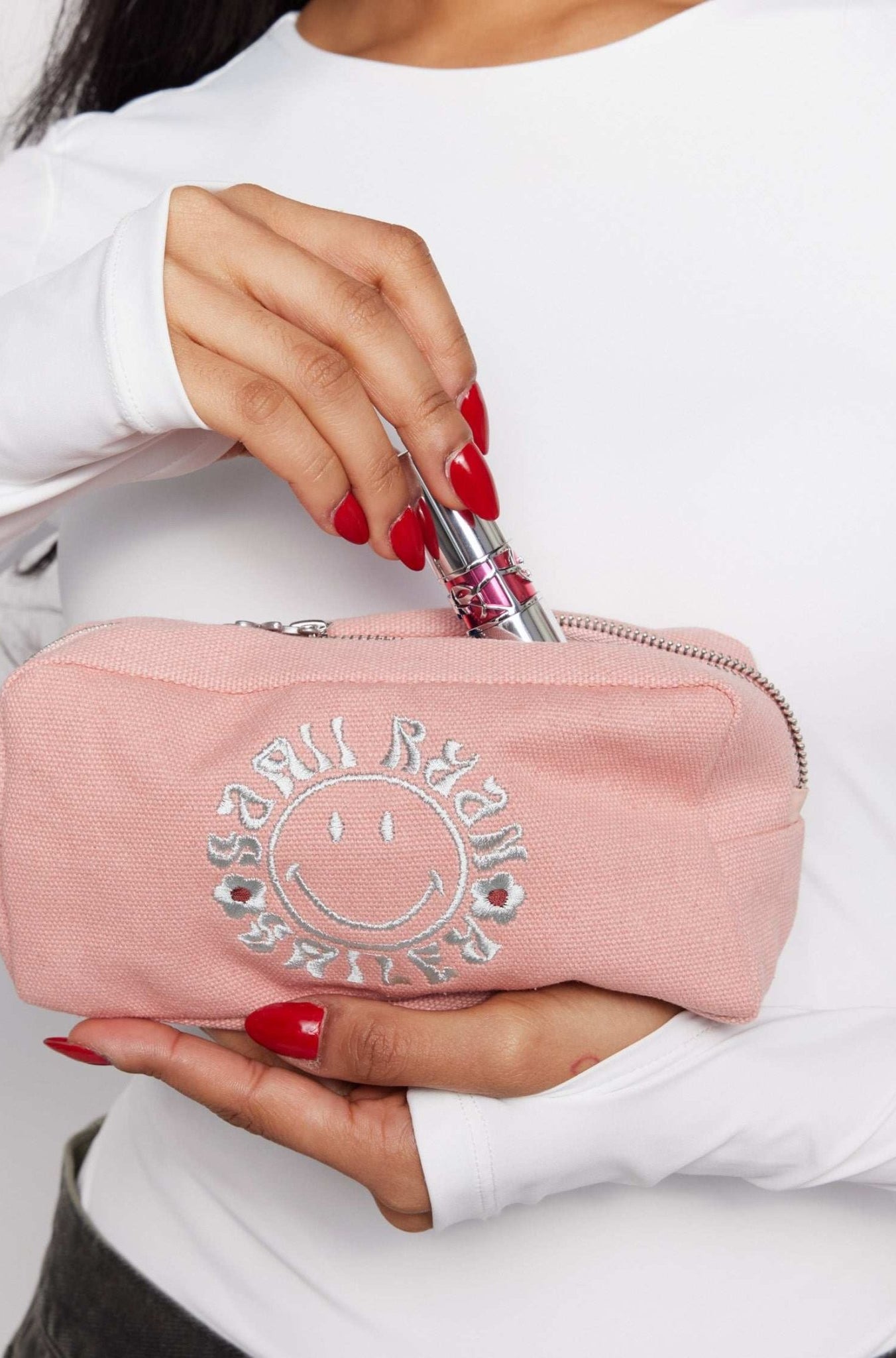 Shop Samii Ryan Samii Ryan x Smiley® Find Positivity Makeup Bag Cosmetic Case for women – premium loungewear and festival fashion at Spoiled Brat