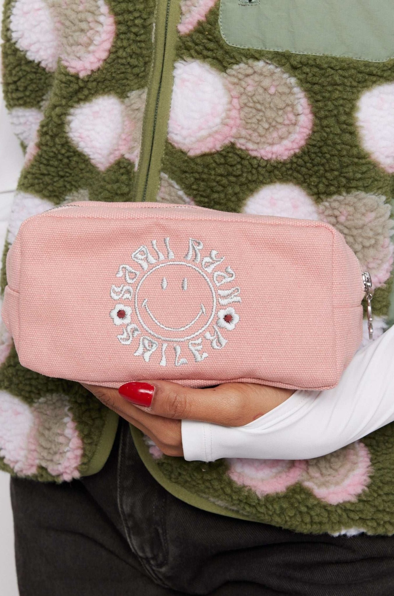 Shop Samii Ryan Samii Ryan x Smiley® Find Positivity Makeup Bag Cosmetic Case for women – premium loungewear and festival fashion at Spoiled Brat