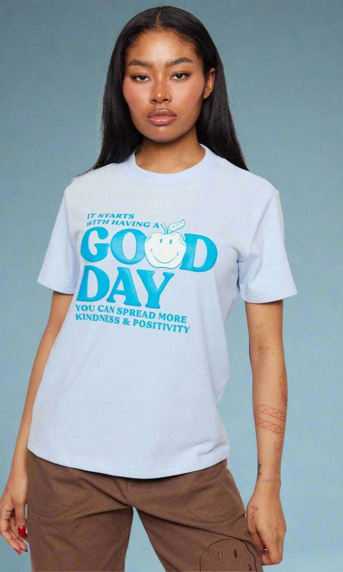 Shop Samii Ryan Samii Ryan x Smiley® Good Day Boxy Tee T-Shirt for women – premium loungewear and festival fashion at Spoiled Brat