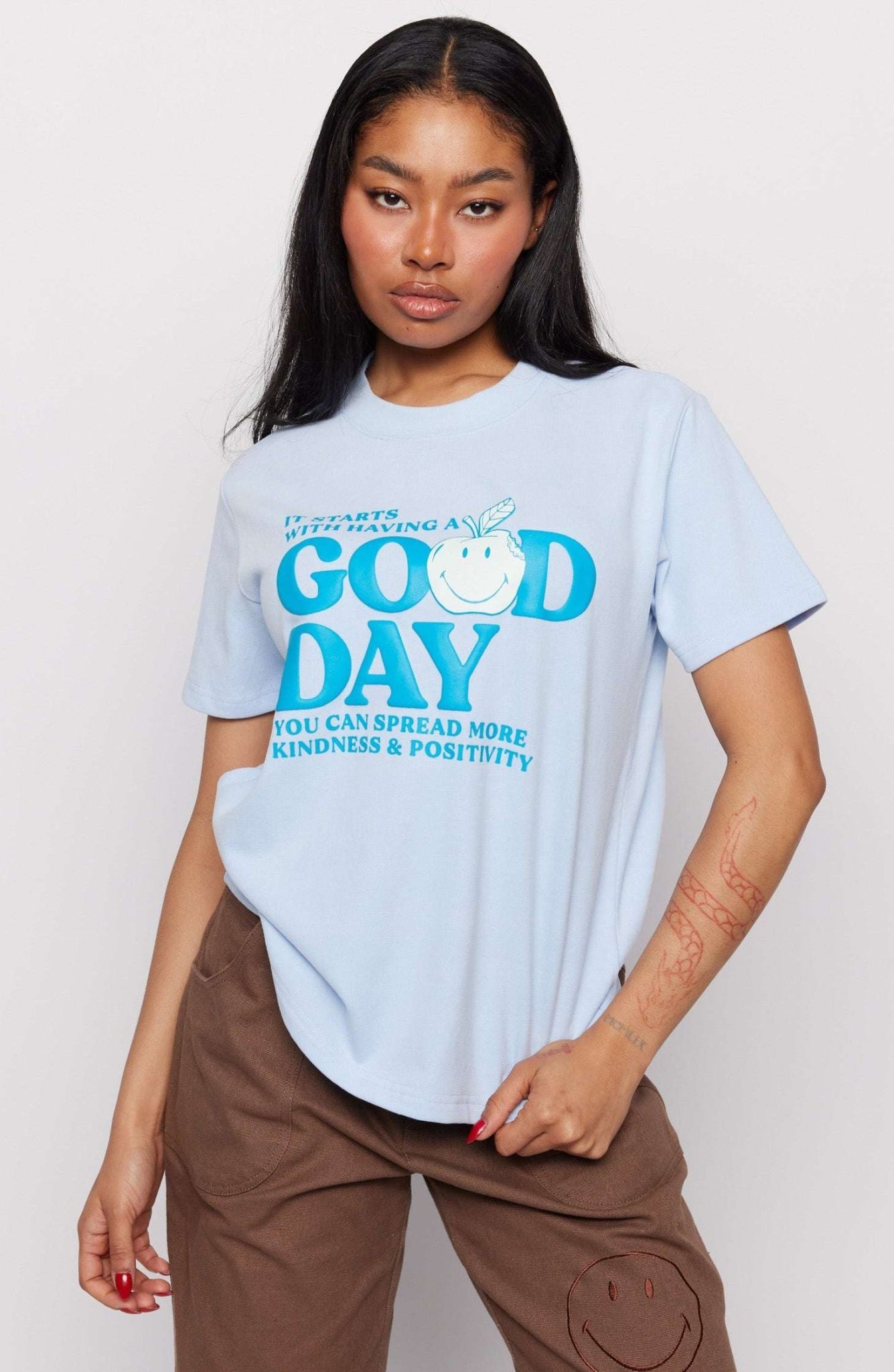 Shop Samii Ryan Samii Ryan x Smiley® Good Day Boxy Tee T-Shirt for women – premium loungewear and festival fashion at Spoiled Brat
