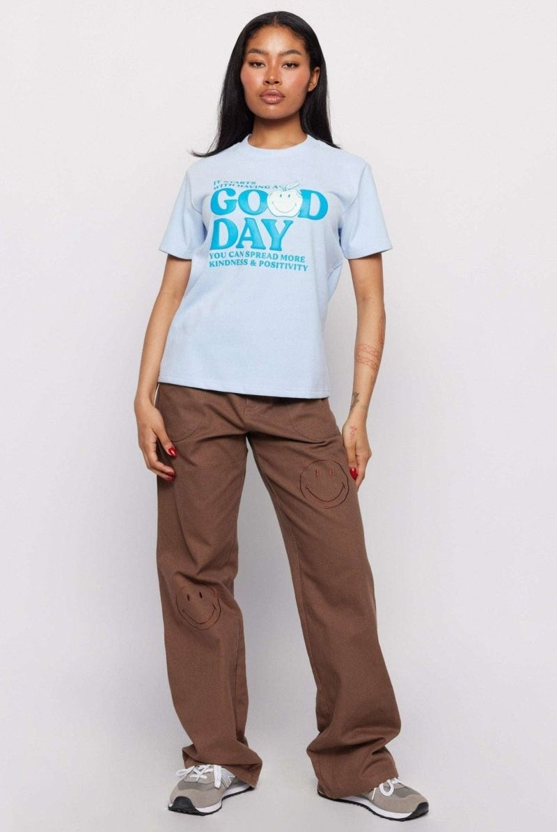 Shop Samii Ryan Samii Ryan x Smiley® Good Day Boxy Tee T-Shirt for women – premium loungewear and festival fashion at Spoiled Brat