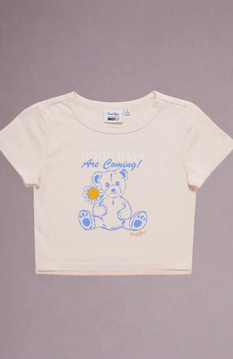 Shop Samii Ryan Samii Ryan x Smileyworld® Good Days Baby Tee T-Shirt for women – premium loungewear and festival fashion at Spoiled Brat