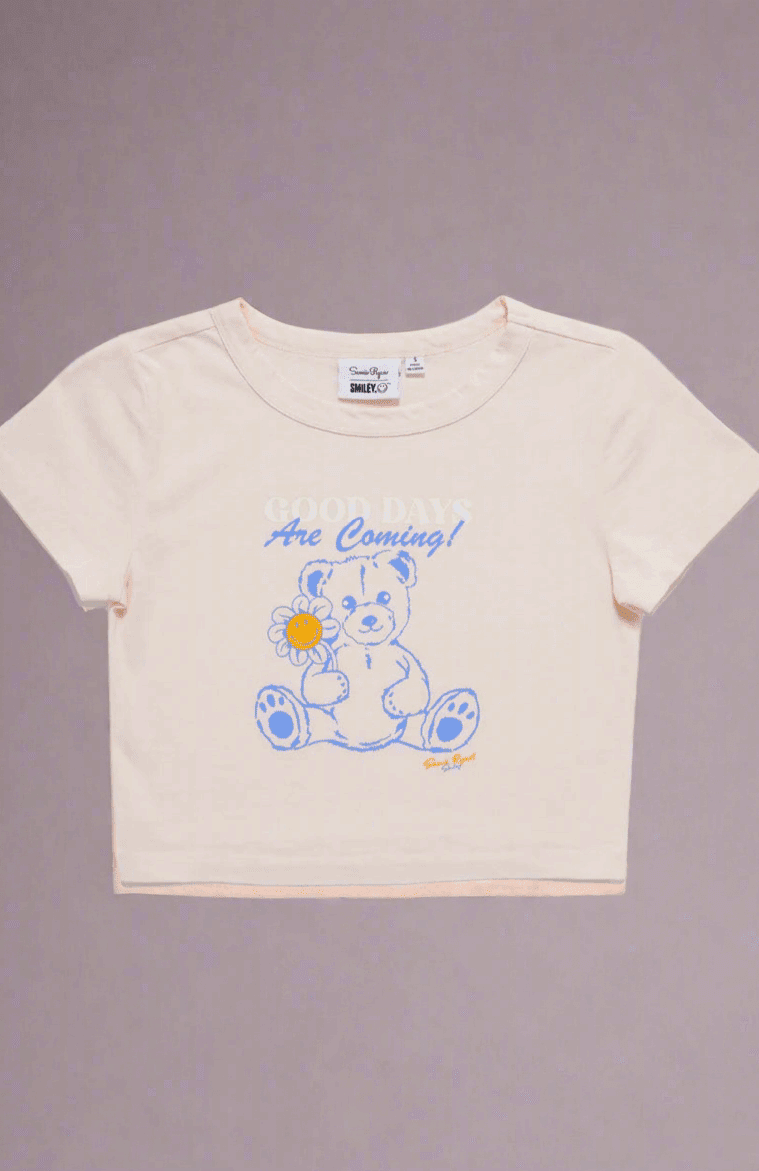 Shop Samii Ryan Samii Ryan x Smileyworld® Good Days Baby Tee T-Shirt for women – premium loungewear and festival fashion at Spoiled Brat