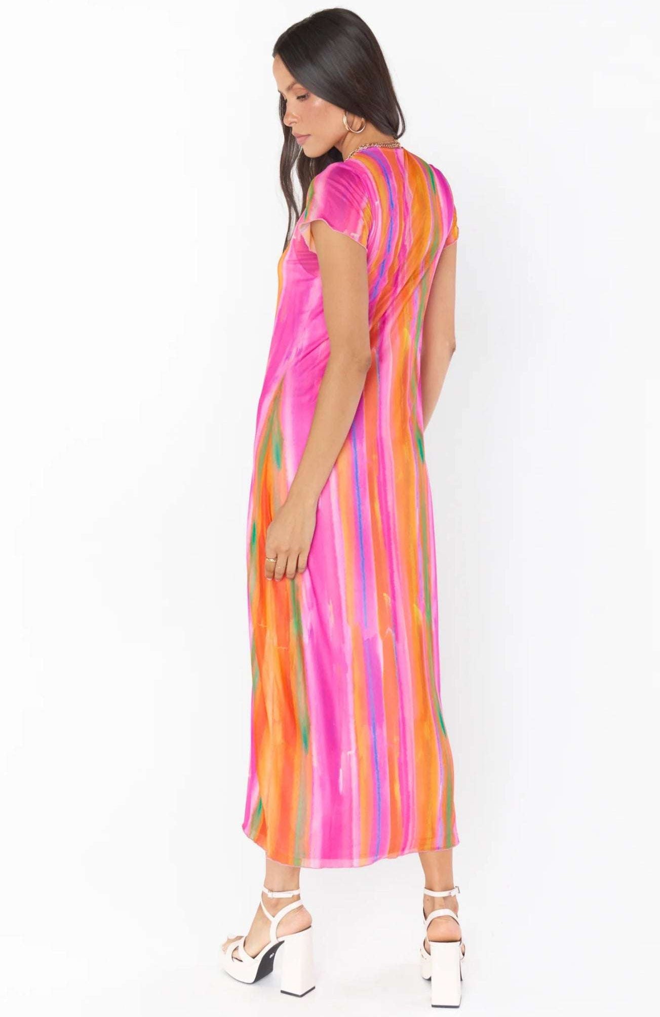 Show Me Your Mumu Molly Rainbow Midi Dress Midi Dress by Show Me Your Mumu as seen on celebrities