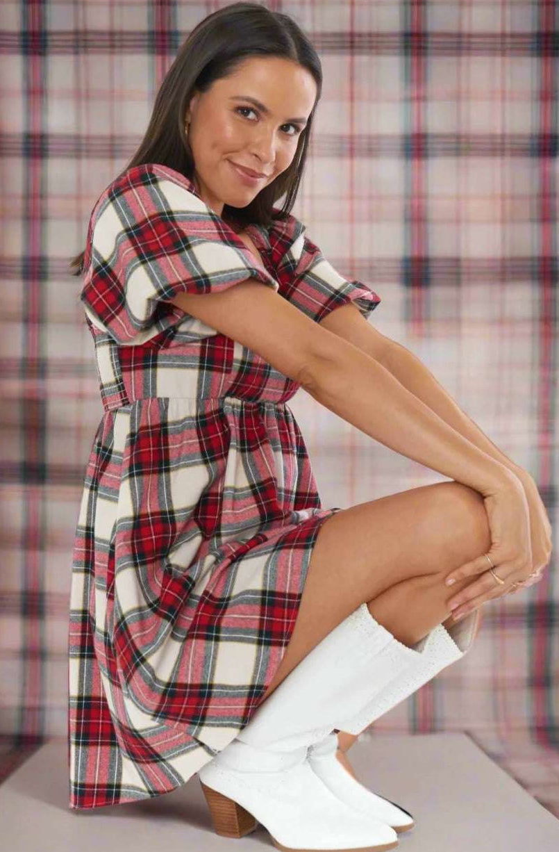 Show Me Your Mumu Smitten Tartan Babydoll Dress Party Dress by Show Me Your Mumu as seen on celebrities
