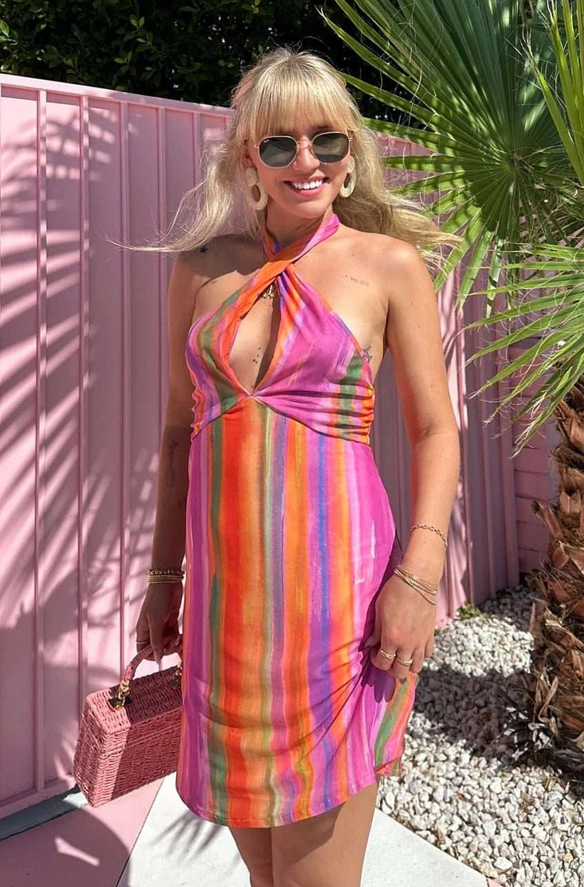 Show Me Your Mumu Zappa Rainbow Mini Dress Mini Dress by Show Me Your Mumu as seen on celebrities