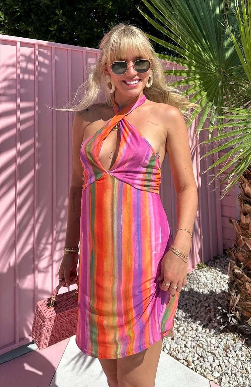 Show Me Your Mumu Zappa Rainbow Mini Dress Mini Dress by Show Me Your Mumu as seen on celebrities