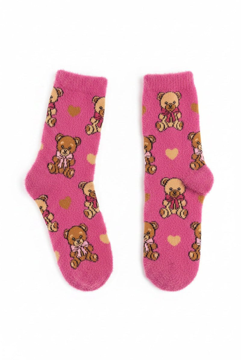 Shop Sock Candy Sock Candy Teddy Bear Fuzzy Crew Sock Socks for women – premium loungewear and festival fashion at Spoiled Brat