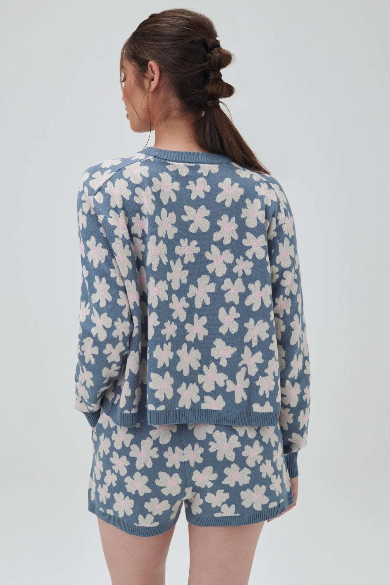 Spiritual Gangster Floral Jacquard Relaxed Sweater Shorts Shorts by Spiritual Gangster as seen on celebrities