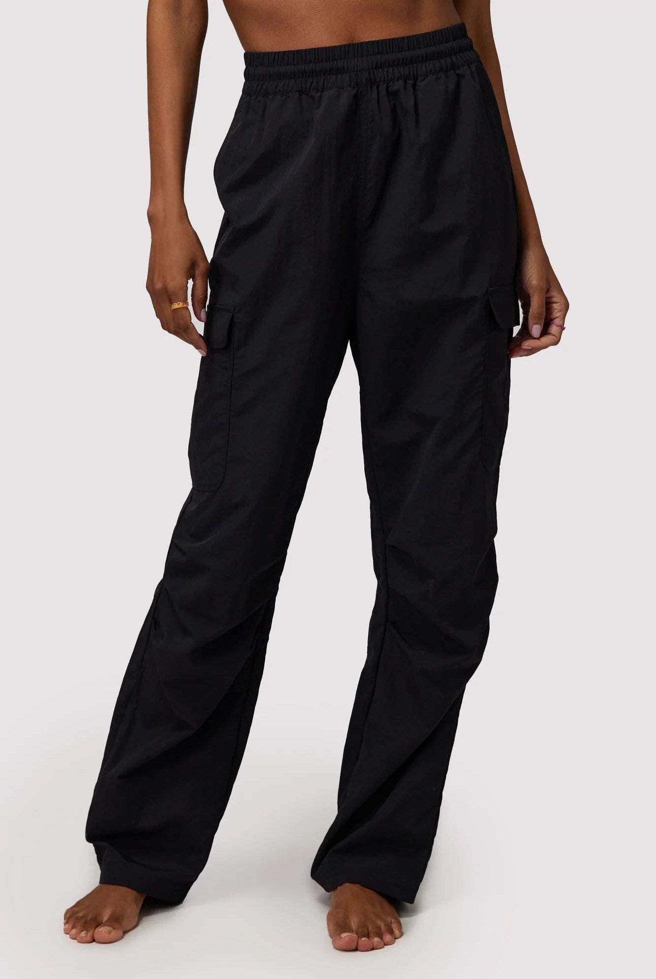 Shop Spiritual Gangster Spiritual Gangster Journey Cargo Pants in Black Cargo Pants for women – premium loungewear and festival fashion at Spoiled Brat