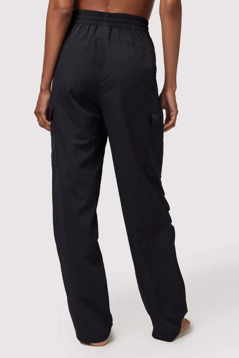 Shop Spiritual Gangster Spiritual Gangster Journey Cargo Pants in Black Cargo Pants for women – premium loungewear and festival fashion at Spoiled Brat