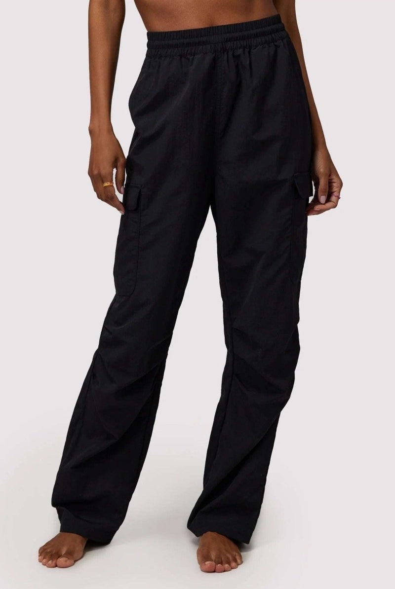 Shop Spiritual Gangster Spiritual Gangster Journey Cargo Pants in Black Cargo Pants for women – premium loungewear and festival fashion at Spoiled Brat