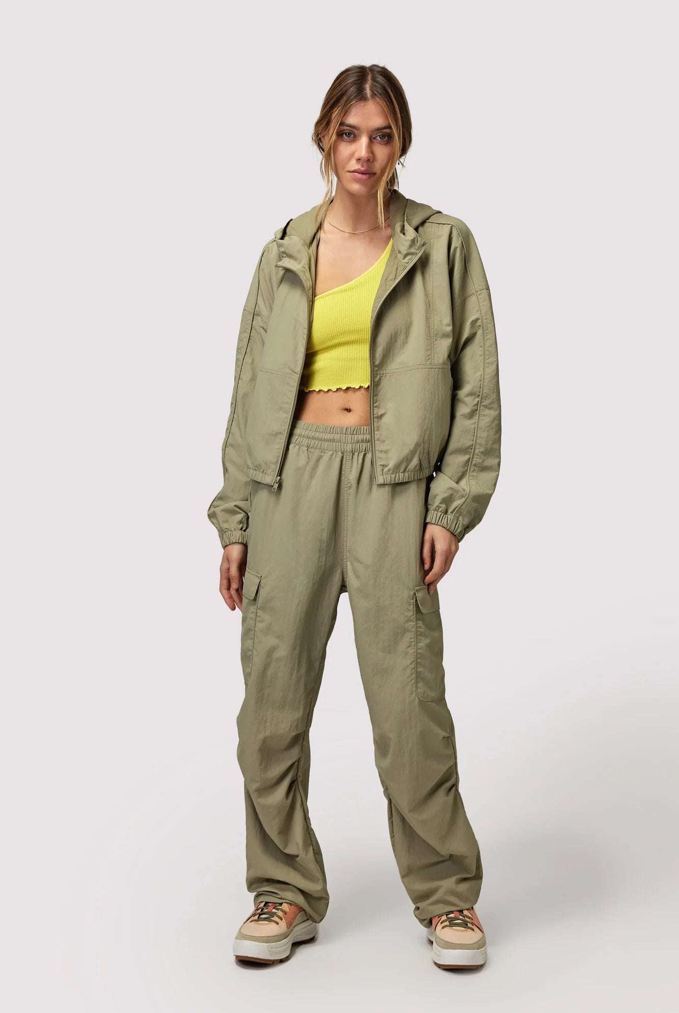 Shop Spiritual Gangster Spiritual Gangster Journey Cargo Pants in Dark Matcha Cargo Pants for women – premium loungewear and festival fashion at Spoiled Brat
