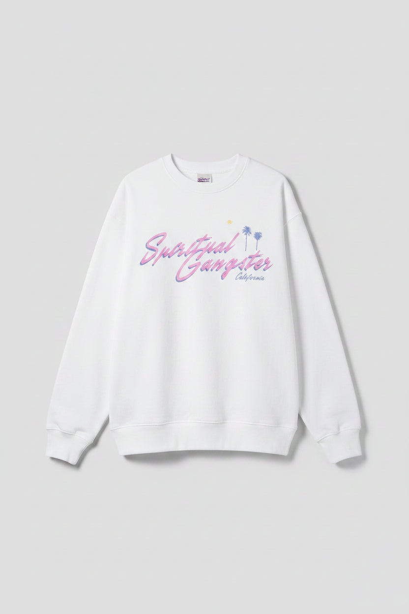 Shop Spiritual Gangster Spiritual Gangster SG Palm LA Brea Crew Sweatshirt for women – premium loungewear and festival fashion at Spoiled Brat