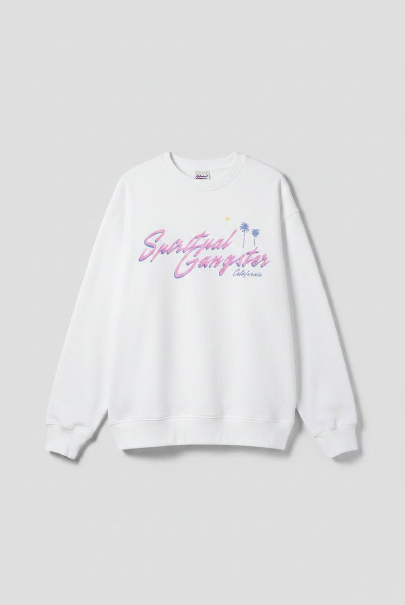 Shop Spiritual Gangster Spiritual Gangster SG Palm LA Brea Crew Sweatshirt for women – premium loungewear and festival fashion at Spoiled Brat