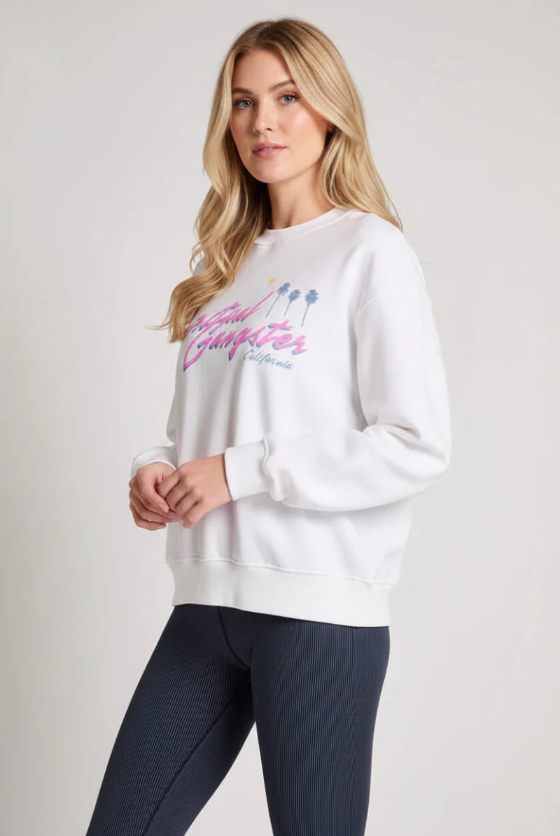 Shop Spiritual Gangster Spiritual Gangster SG Palm LA Brea Crew Sweatshirt for women – premium loungewear and festival fashion at Spoiled Brat